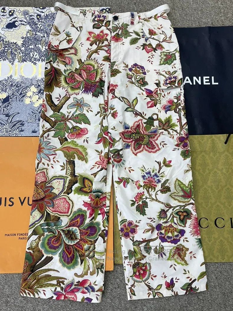 Dior Dior Colourful floral printed trousers Size 26" / US 2 / IT 38 - 1 Thumbnail