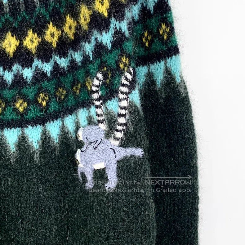 Loewe Loewe Color Blocked Fair Isle Animal Embroidered Mohair Cr Size S / US 4 / IT 40 - 4 Thumbnail