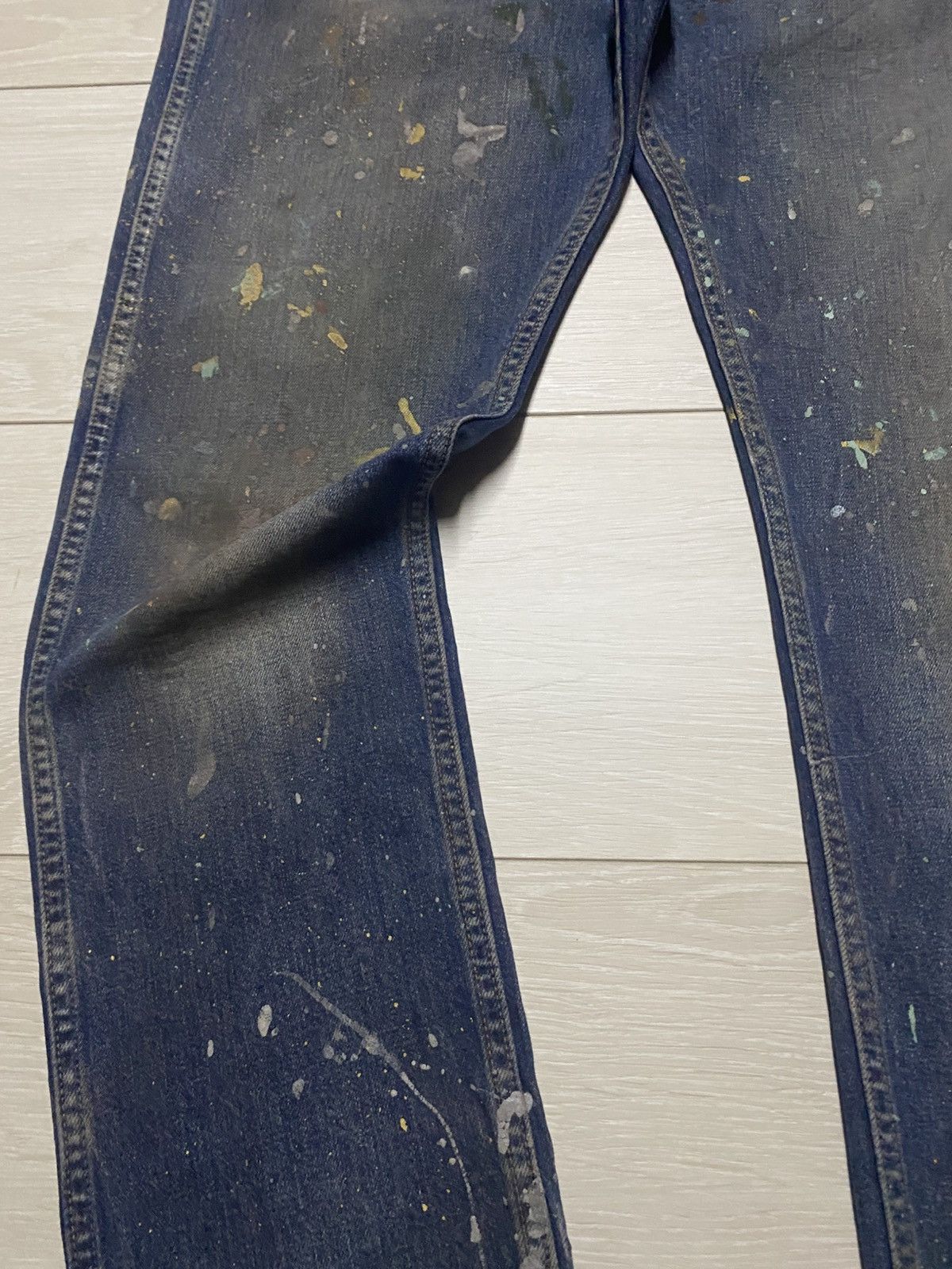 Levi's Vintage Levis 505 Y2K Paint Splatter Skinny Jeans Size US 33 - 9 Thumbnail