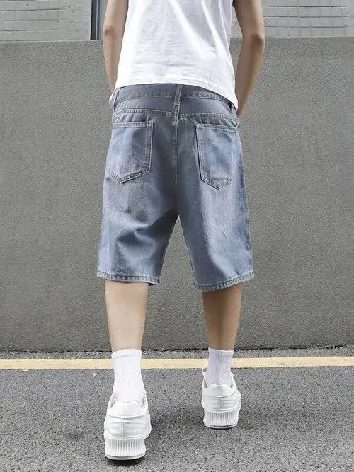 Jean Washed Y2k Shorts Jorts Distressed Denim Size US 30 / EU 46 - 4 Thumbnail