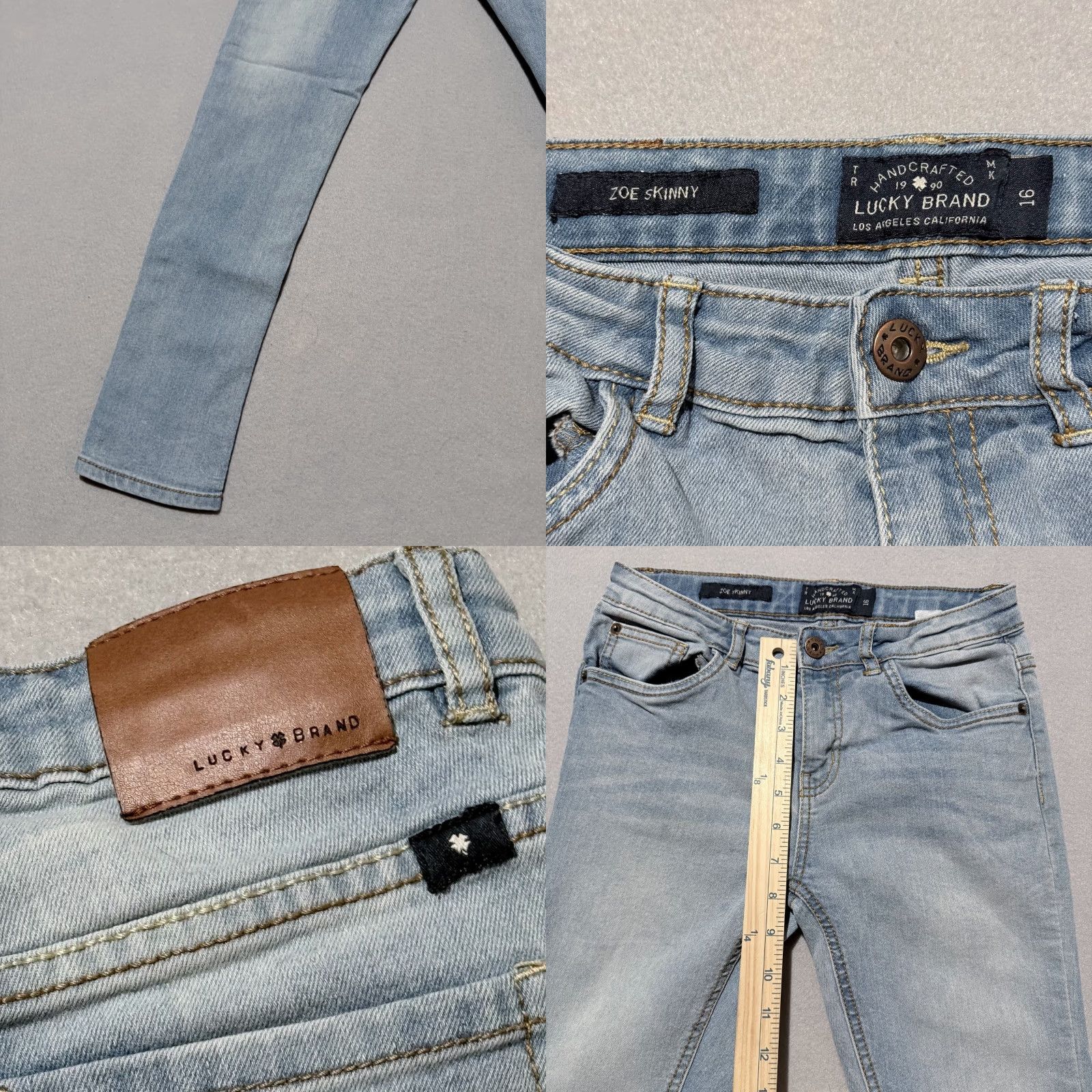 Lucky Brand Lucky Brand Zoe Skinny Jeans Women's Blue Denim Low-Rise Zip Fly 16 Jeans Boyfriend? Size 38" / US 16 / IT 52 - 8 Thumbnail