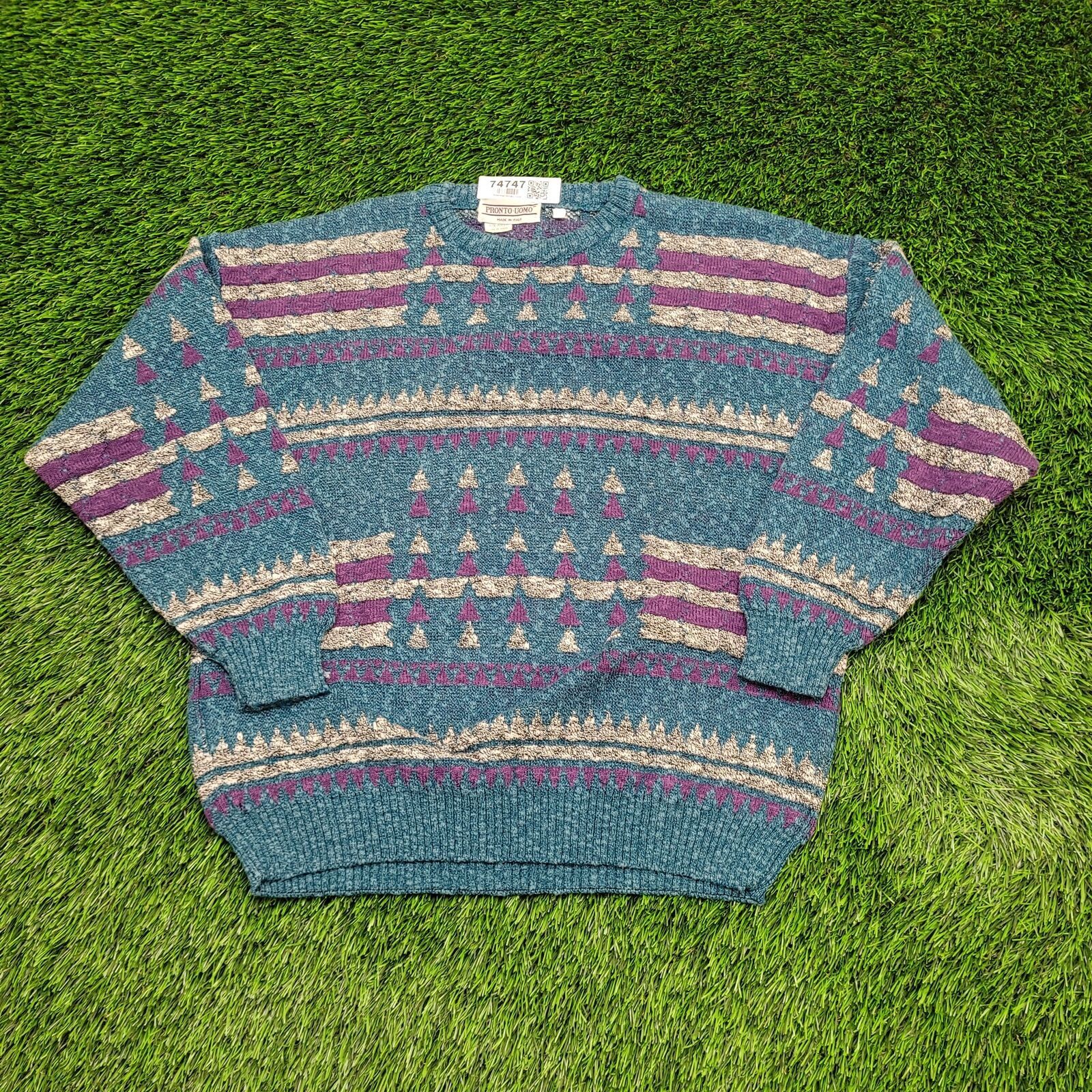 Pronto-Uomo newest Green Merino Wool Sweater