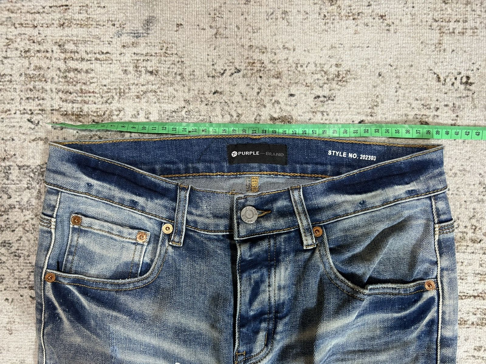 Purple Brand Purple Brand Blue Washed Paint Denim Size US 29 - 11 Thumbnail