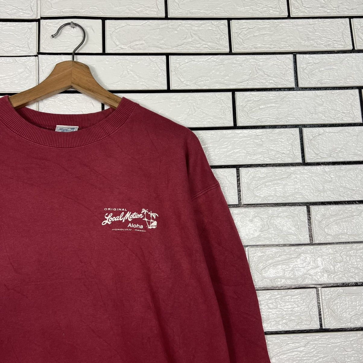 Japanese Brand LOCAL MOTION Aloha Hawaii Big Logo Sweatshirt #4242-C193 Size US M / EU 48-50 / 2 - 7 Thumbnail
