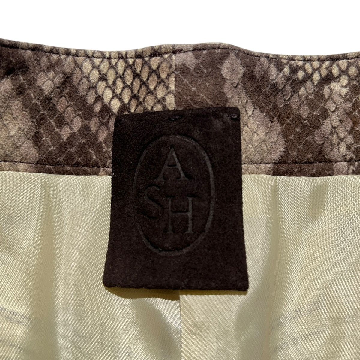 Leather snake print shorts