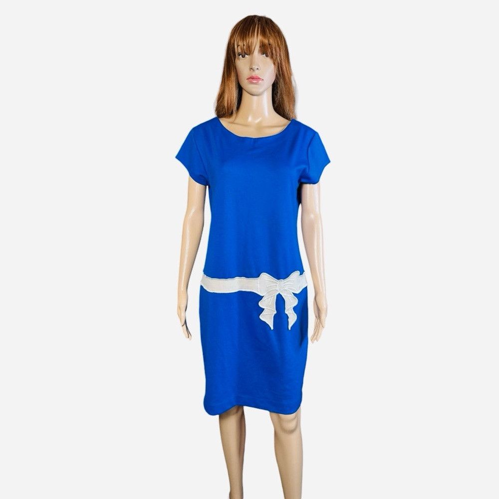 Other NWT New 6PM Blue Short Sleeve Viscose Dress Size 46 US M Size M / US 6-8 / IT 42-44 - 1 Thumbnail