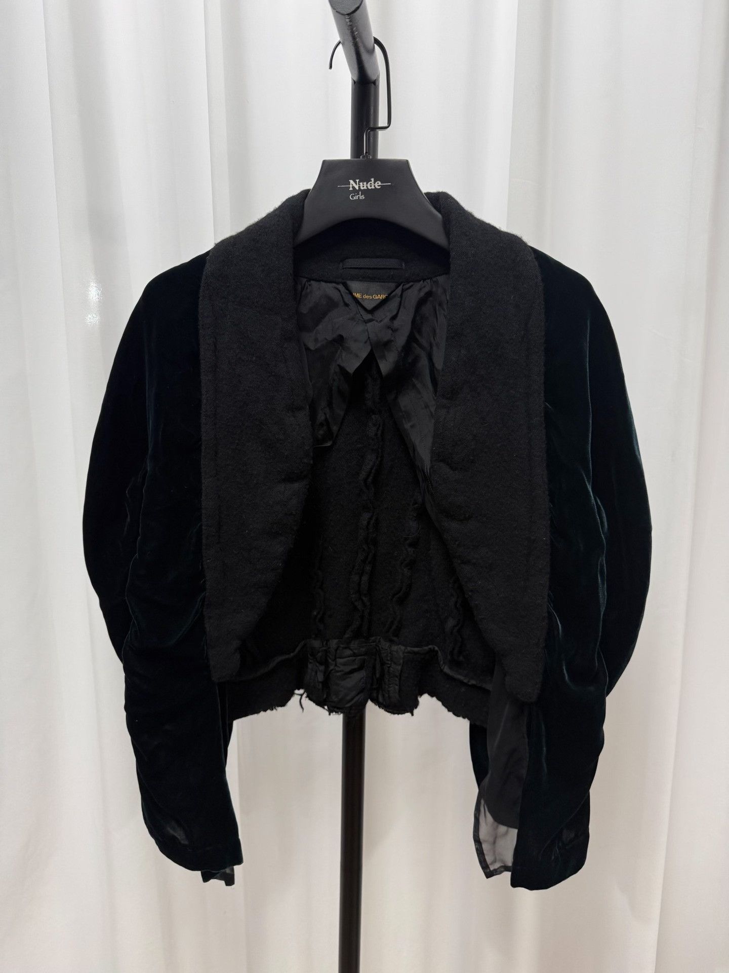 Comme des Garcons Comme des Garçons Dark Green Velvet Cape Jacket Size US M / EU 48-50 / 2 - 1 Thumbnail