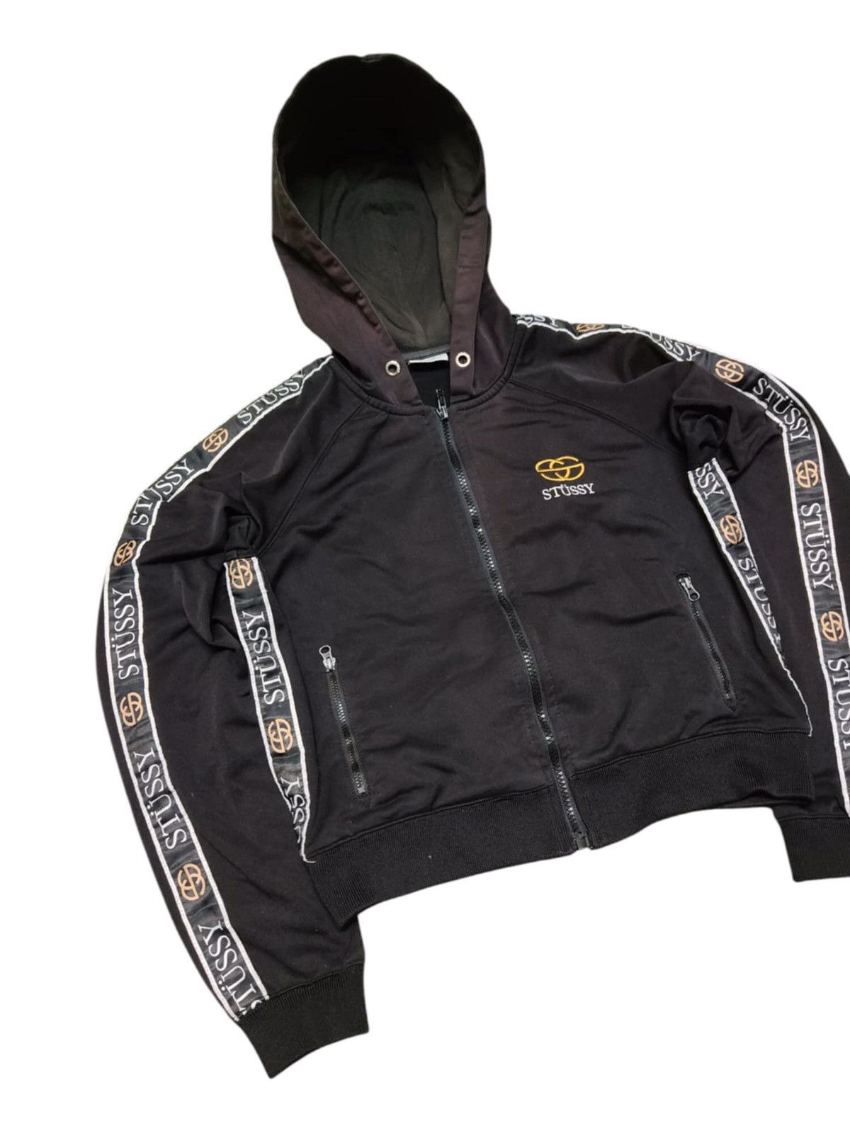 Stussy × Vintage VINTAGE Stussy Worldwide X Gucci Crop Hoodie Jacket Size M / US 6-8 / IT 42-44 - 5 Thumbnail