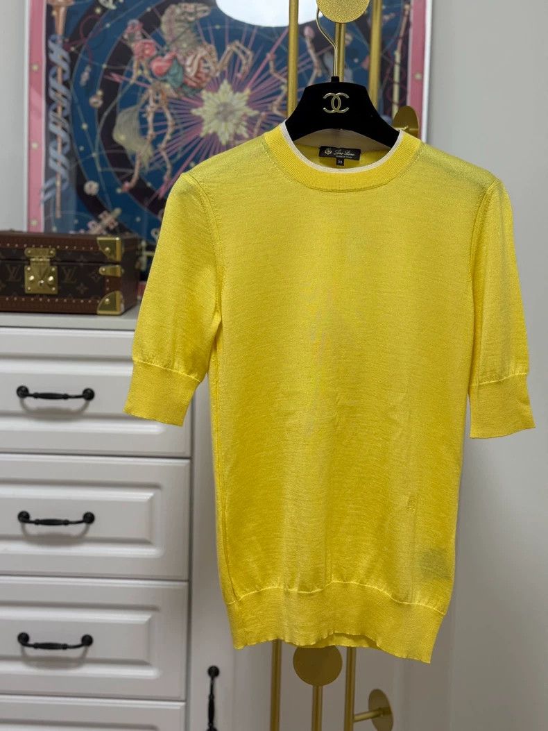Loro Piana LORO PIANA Yellow short sleeves Size XS / US 0-2 / IT 36-38 - 1 Thumbnail