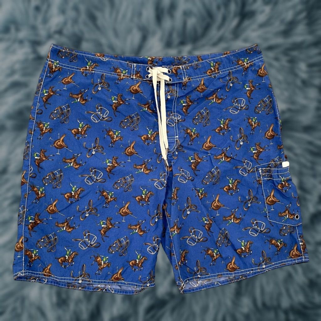 Polo Ralph Lauren Vintage Polo Ralph Lauren Swim Shorts All Over Print Blue Men 38 Beach Logo Water Polo Size US M / EU 48-50 / 2 - 1 Thumbnail