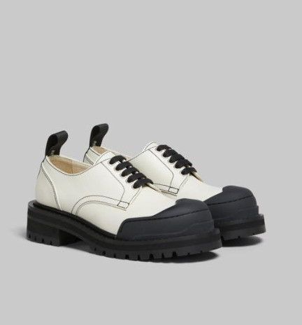 Maison Margiela o1f1d3z1025 Army Derby Shoes in Black/Cream Size US 12 / EU 45 - 1 Thumbnail