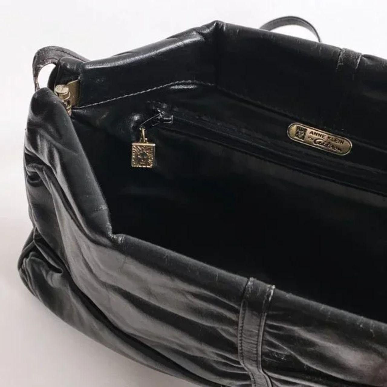 Anne Klein ANNE KLEIN VTG Black Leather Pochette / Clutch Size ONE SIZE - 5 Thumbnail