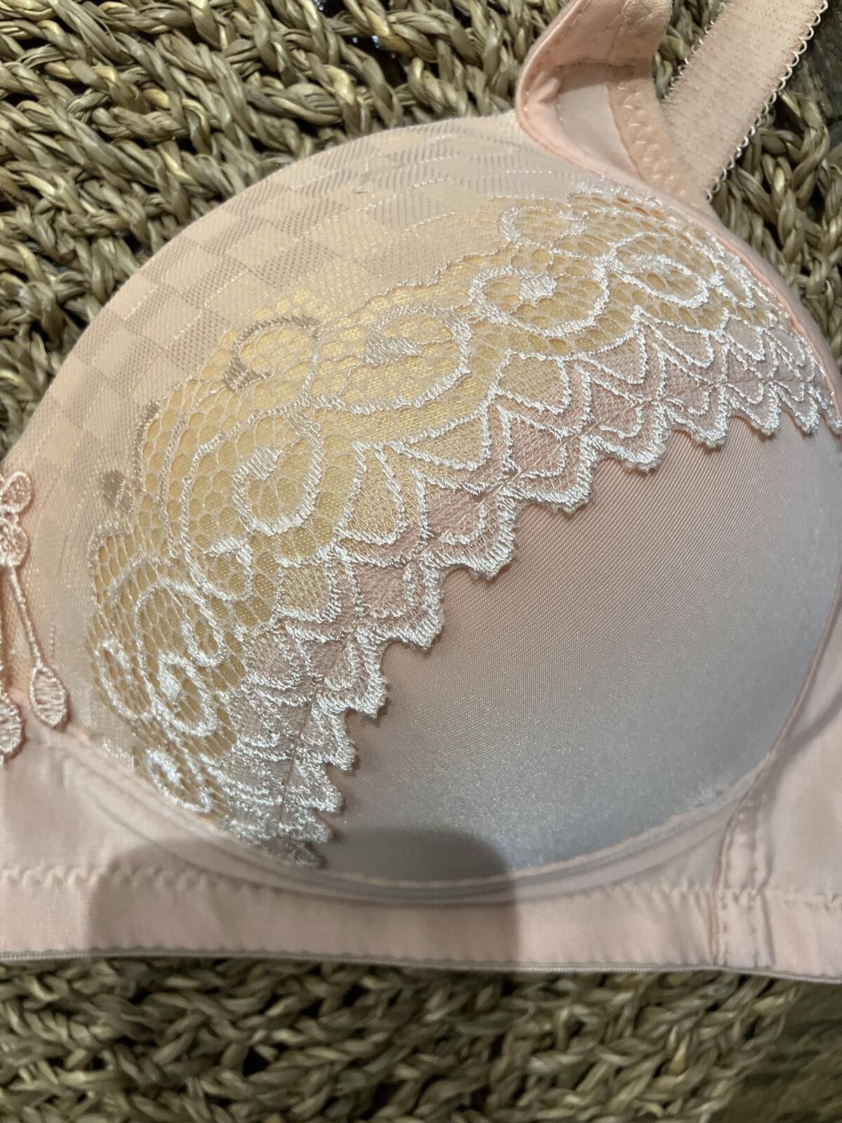 The Unbranded Brand NWOT Light Pink Lace Embroidered Bra Size ONE SIZE - 3 Thumbnail