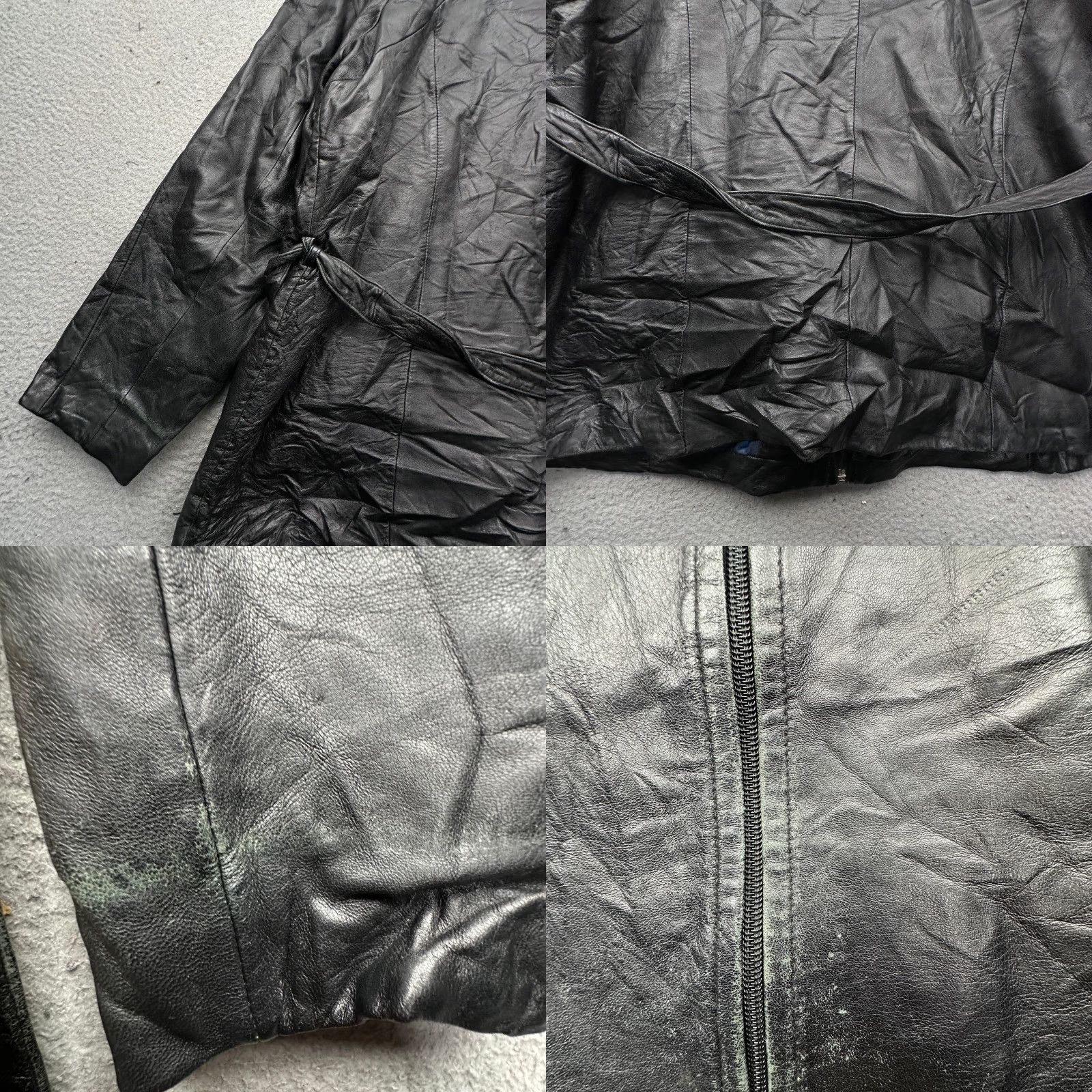Vintage Wilsons Leather Pelle Studio Full Zip Coat Jacket Belted 1X Womens Black Leather Coat/Casual Fall Winter Size XL / US 12-14 / IT 48-50 - 8 Thumbnail
