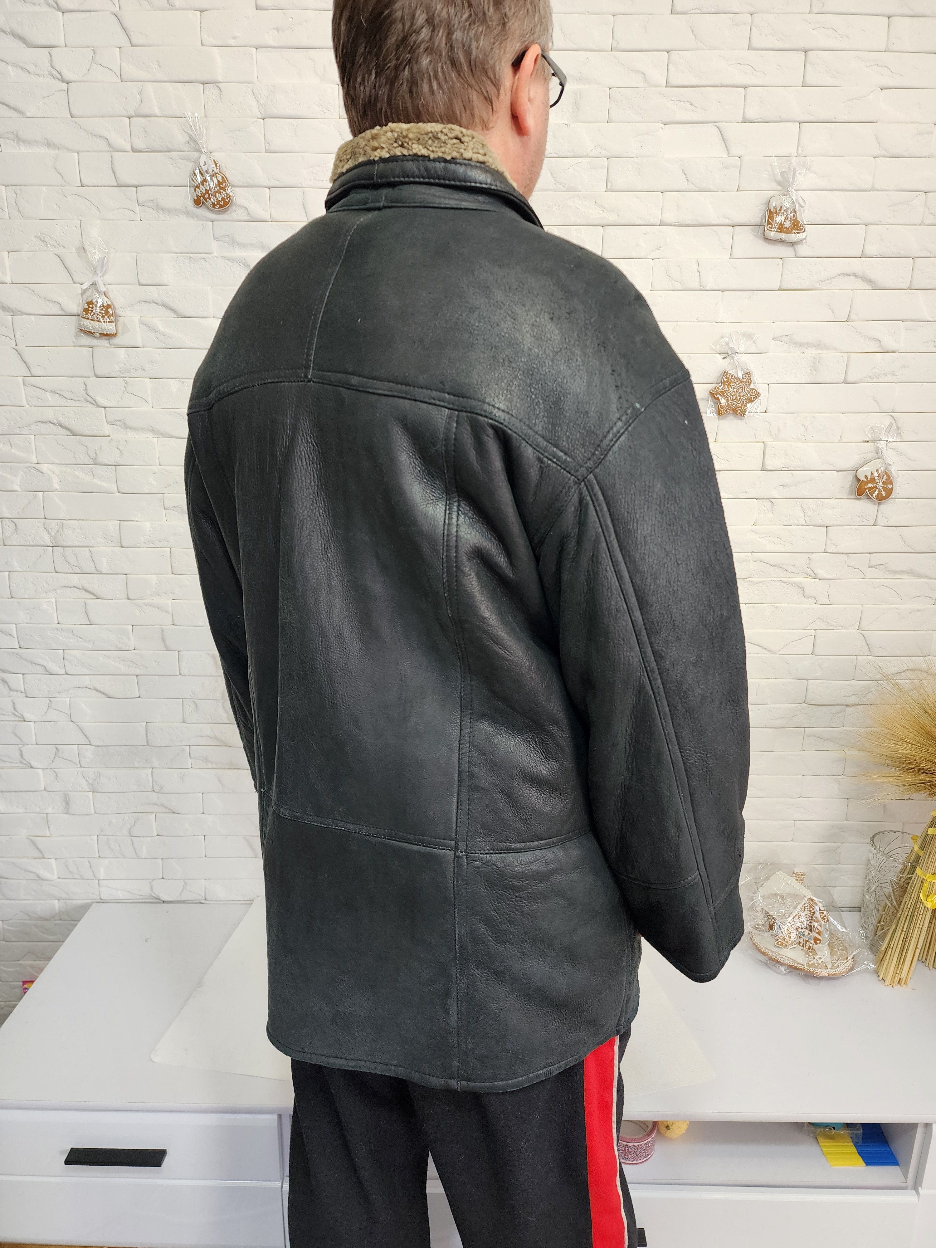 Furla Men's Black Sheepskin Coat: Genuine Fur, Button Closure Size US L / EU 52-54 / 3 - 6 Thumbnail