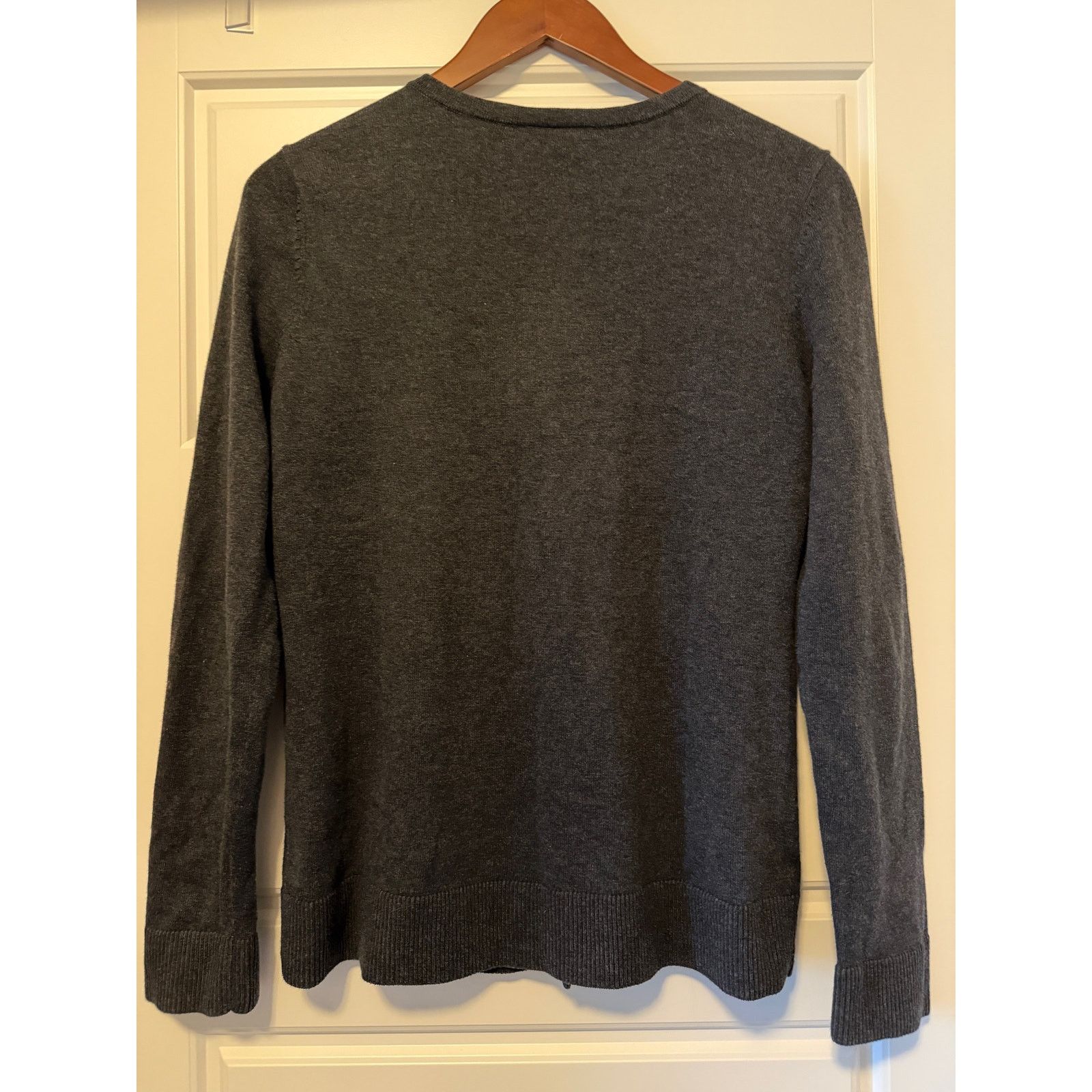 Loft Loft Modern Cardigan in Dark Gray with Argyle Pink, Size M Size M / US 6-8 / IT 42-44 - 4 Thumbnail