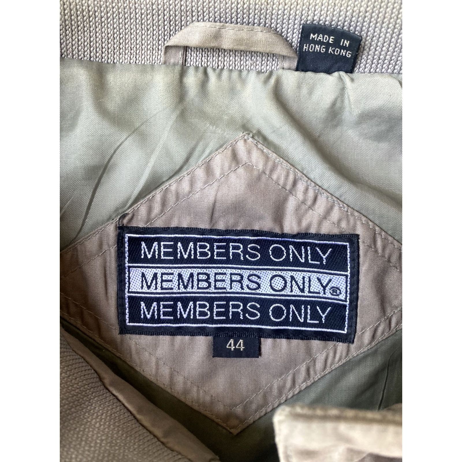 Members Only VINTAGE Members Only Bomber Jacket Cafe Racer Beige Tan 80s Mens 44 Mid-Length Full Zip Pockets Solid Softshell Size US S / EU 44-46 / 1 - 2 Thumbnail