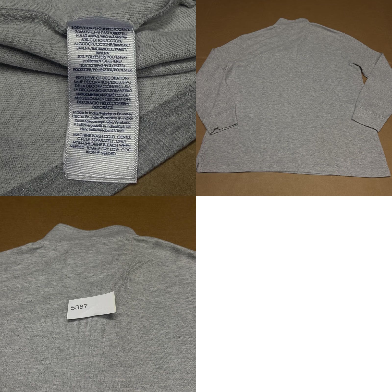 Chaps Chaps Mens Sweater Gray Mock Neck Quarter Zip Pullover Knit Cotton Polyester Casual Size US L / EU 52-54 / 3 - 8 Thumbnail