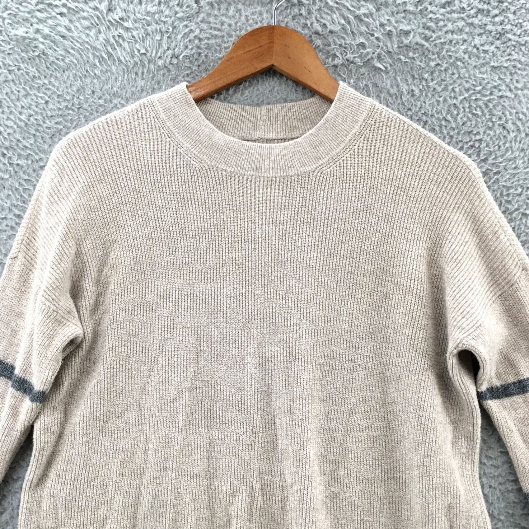 American Eagle Outfitters American Eagle Outfitters Pullover Sweater Women XS Beige Striped Crew Neck Long Sleeve Knit Slouchy Dolman Sleeve Cardigan? Size XS / US 0-2 / IT 36-38 - 2 Thumbnail