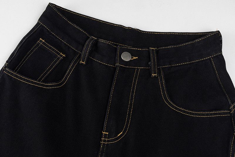 Jean Men's American Retro Cross-Embroidered Curved-Leg Jeans Size US 32 / EU 48 - 3 Thumbnail