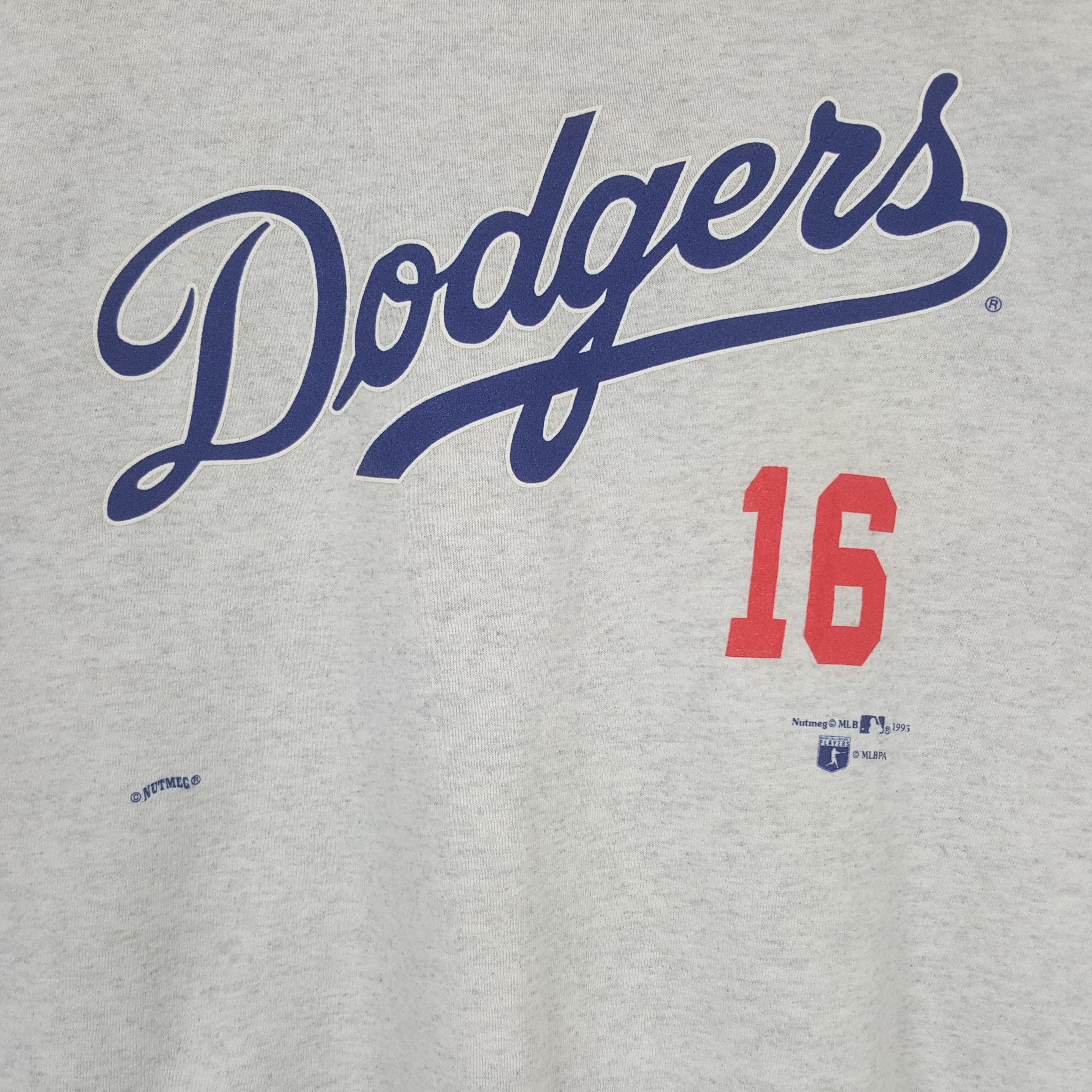 MLB × Nutmeg × Vintage Vintage Dodgers Nomo 16 Baseball Team Sweatshirt C282N14 Size US XL / EU 56 / 4 - 2 Thumbnail