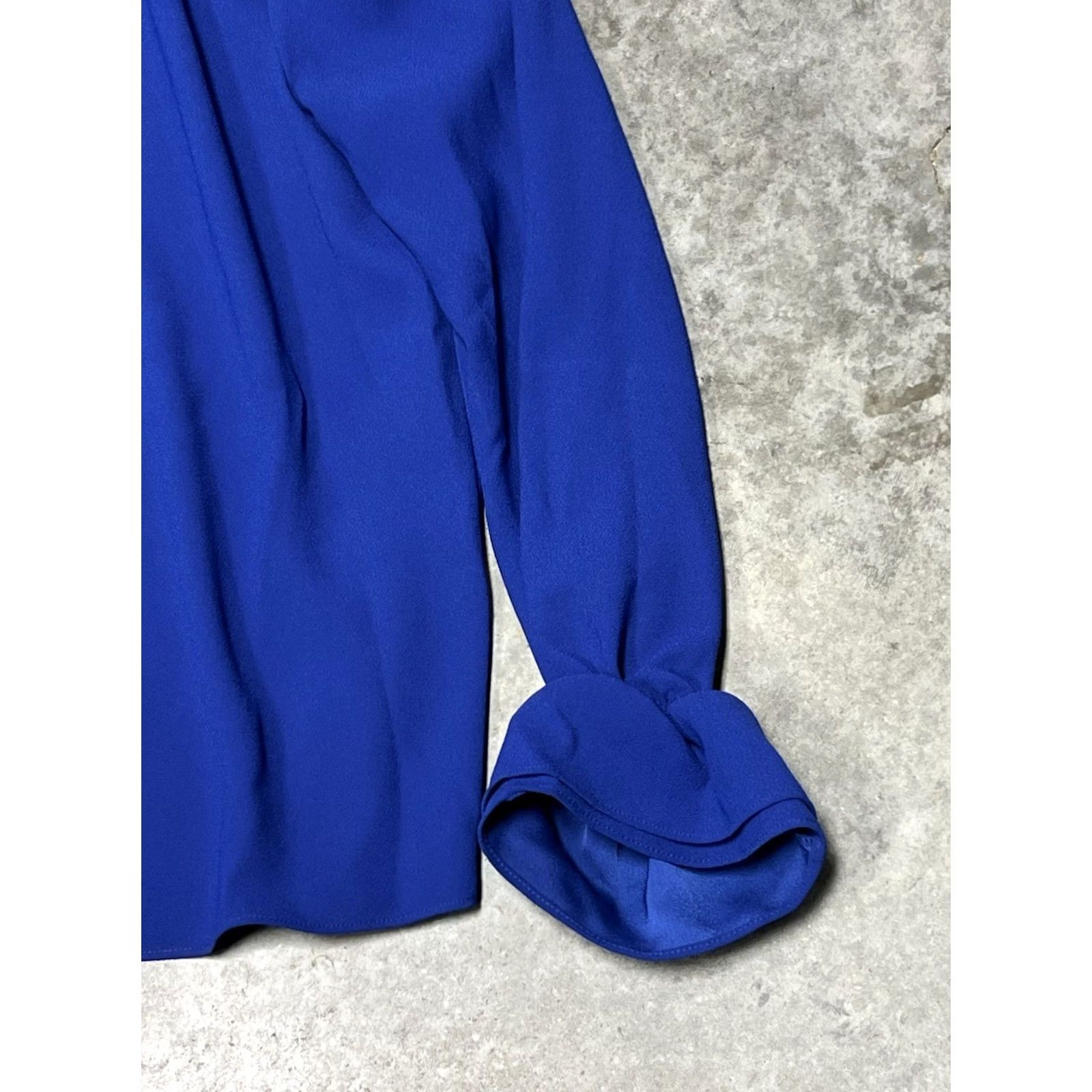 J.Crew J.CREW Blouse Women's Crew Neck Long Puff Sleeve Ruffle Blue Modern Business Party/Cocktail Holiday Med Reg Women Size M / US 6-8 / IT 42-44 - 4 Thumbnail