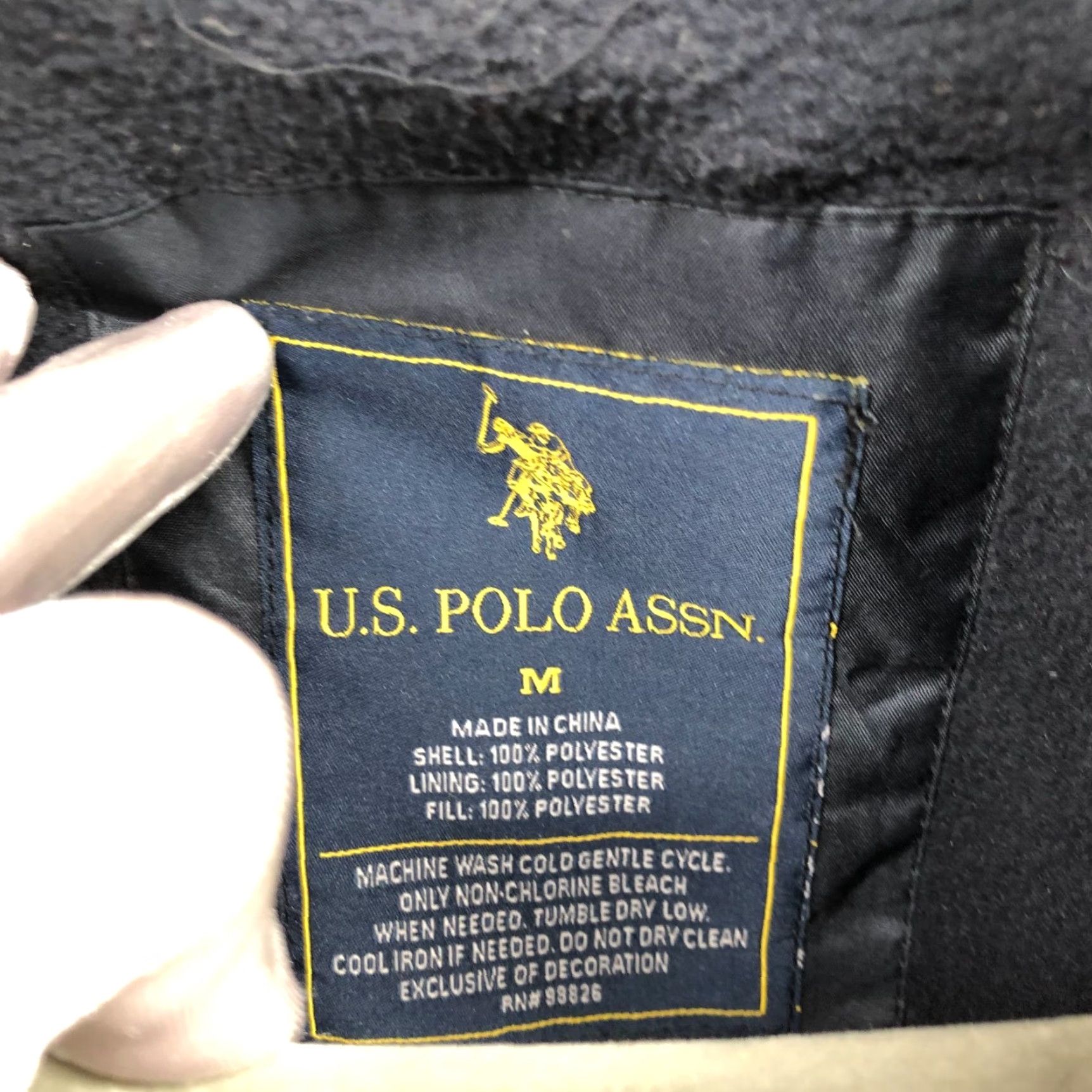 Vintage US Polo Assn Windbreaker Jacket Mens M Red Navy Hidden Hood Zip Fleece Lined Size US M / EU 48-50 / 2 - 6 Thumbnail