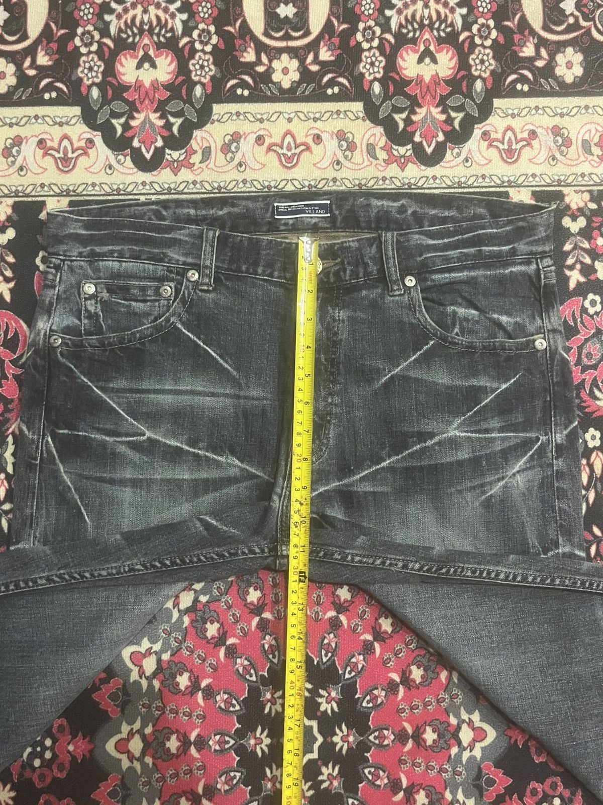 Japanese Brand Japanese Brand Villand Dark Whisker Washed Rhinestone Jeans Size US 36 / EU 52 - 13 Thumbnail