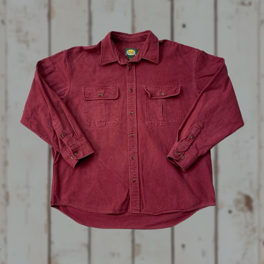 Vintage Vintage Cabela's Shirt Men's Red XL Cotton Chamois Hunting Hiking Workwear Button-Up Outdoor Classic 90s Size US XL / EU 56 / 4 - 1 Thumbnail