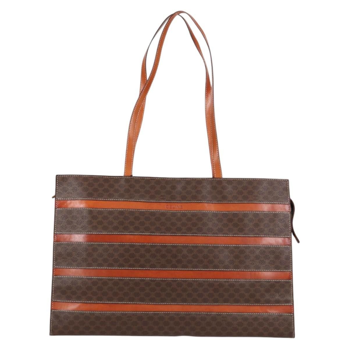 Celine CELINE Macadam Canvas Tote Bag Pvc Leather Brown Gold Size ONE SIZE - 2 Thumbnail