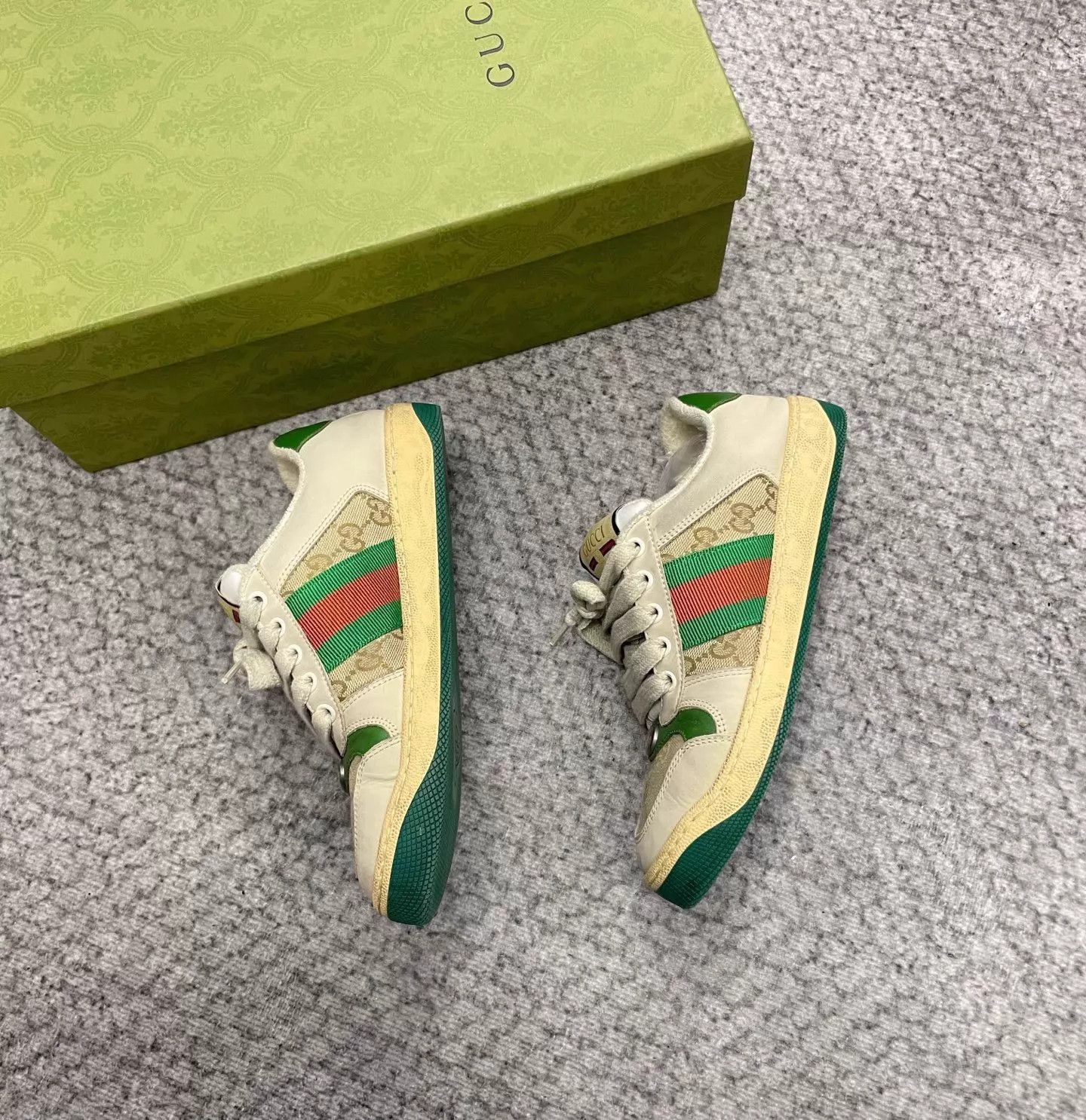 Gucci Gucci Double G Enamel Distressed Sneakers 35.5 Size US 5 / IT 35 - 4 Thumbnail