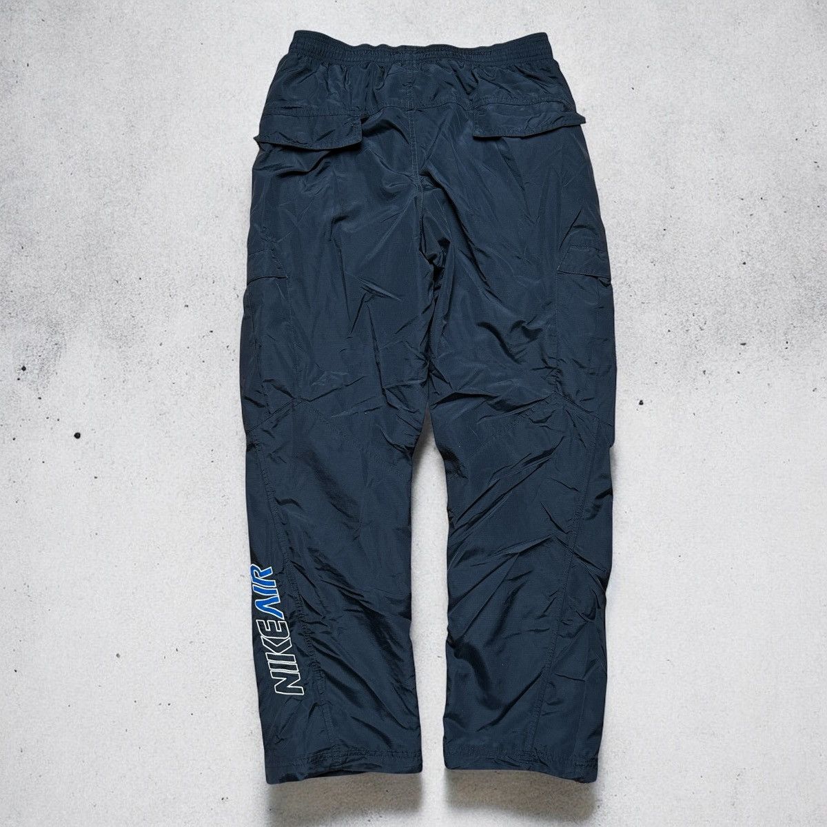 Nike × Vintage Vintage Nike trackpants nylon baggy y2k navy Size US 32 / EU 48 - 2 Thumbnail