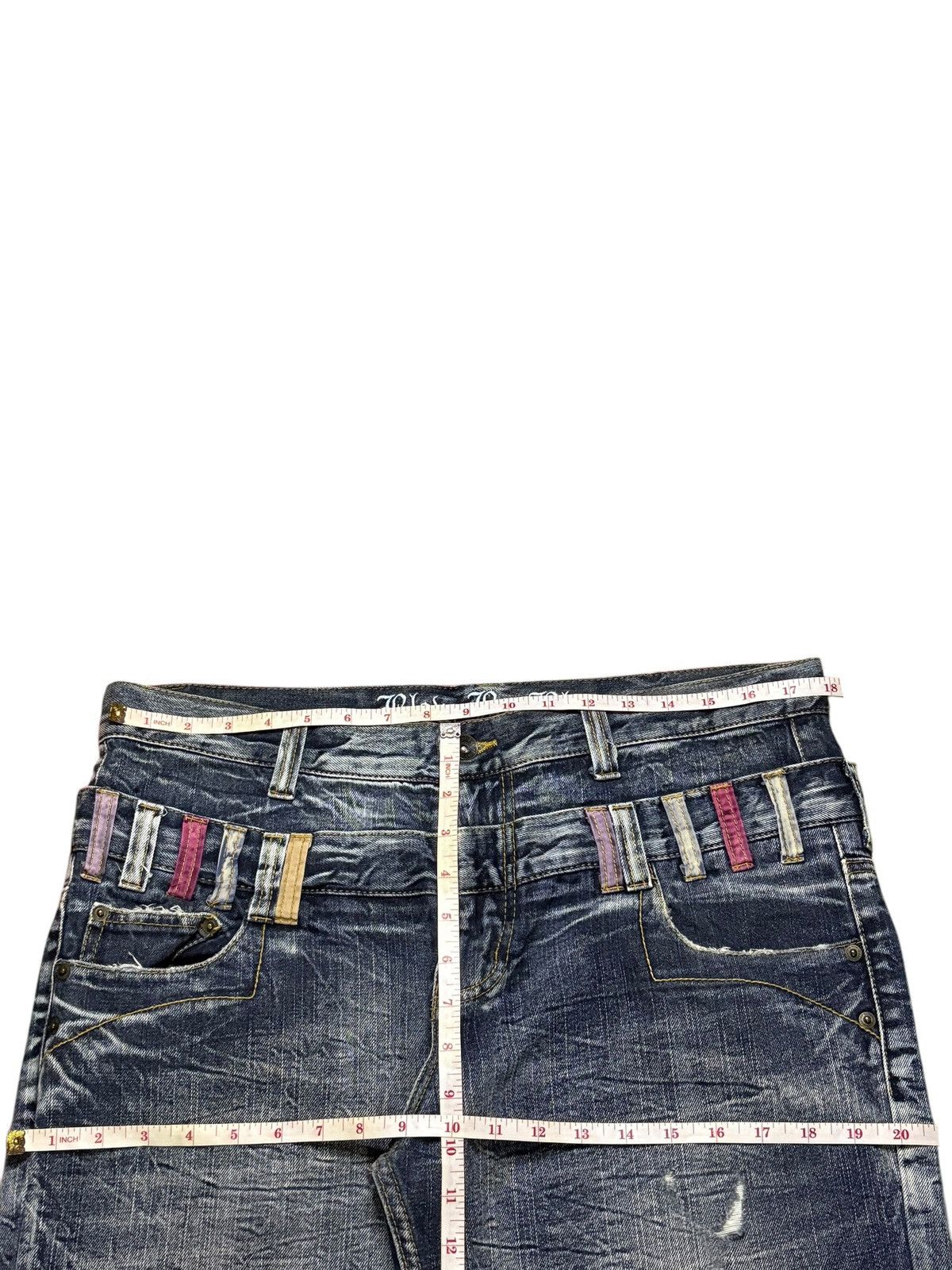 Japanese Brand Vintage Blow By Blue Rusty Wash Double Waist Baggy Jeans Size US 36 / EU 52 - 12 Thumbnail