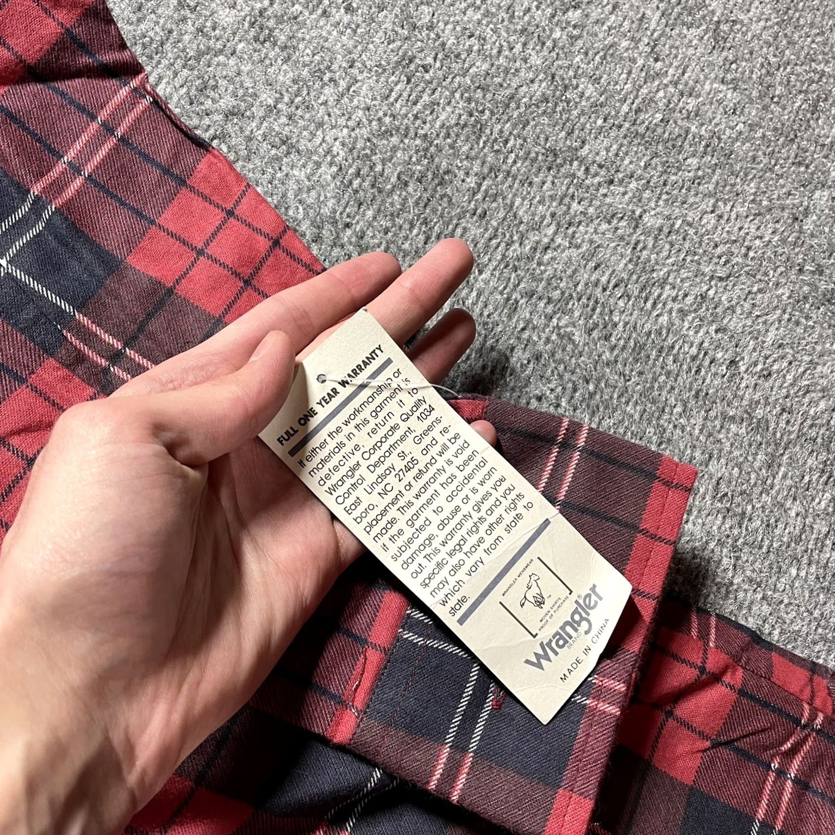 Wrangler VINTAGE Wrangler Flannel Shirt Big 2X Red Cotton Plaid Button-Up Mens Size US XXL / EU 58 / 5 - 7 Thumbnail
