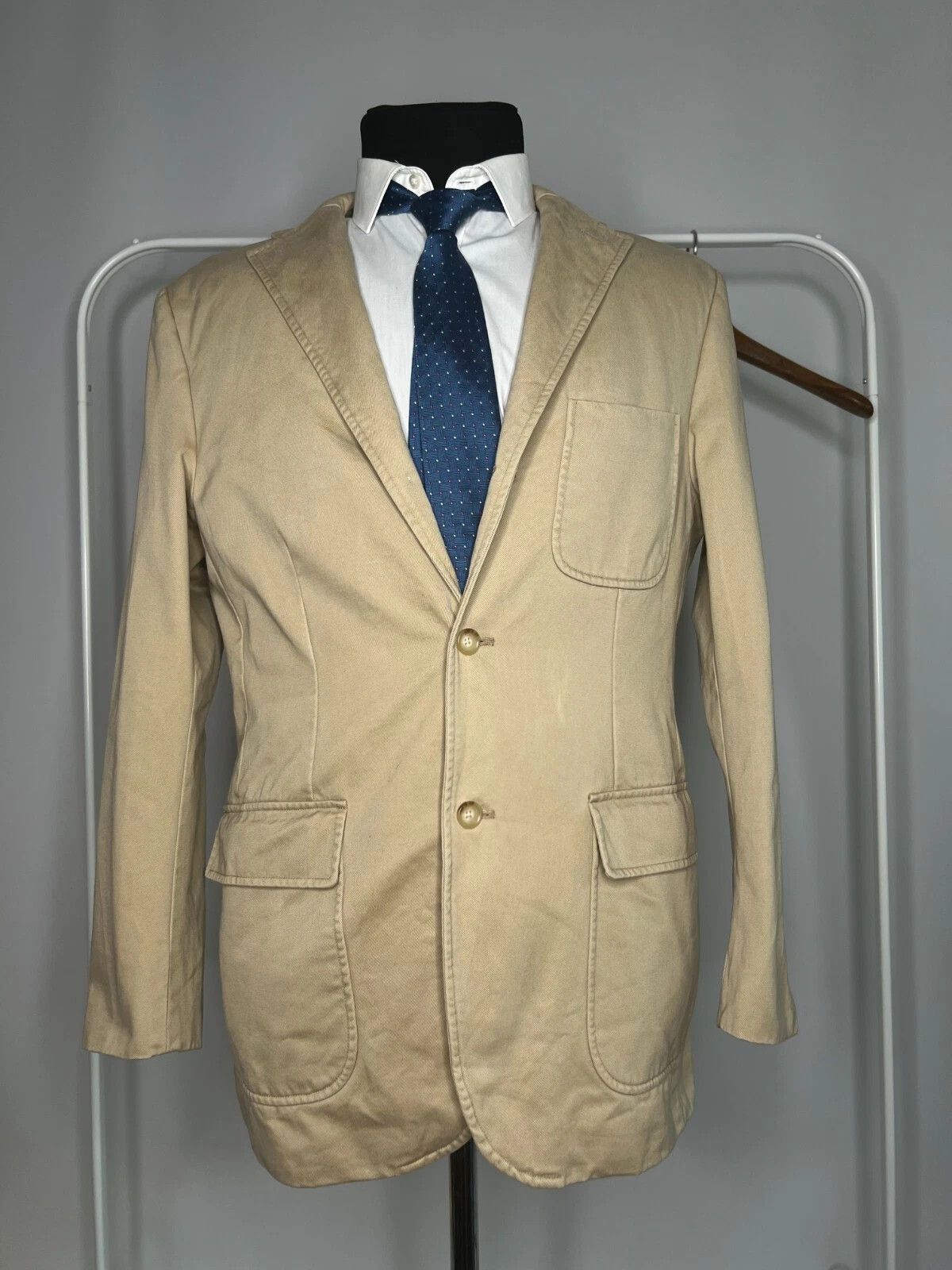 Polo Ralph Lauren Polo Ralph Lauren Beige Cotton 2 or 3 roll Blazer Size 42R - 1 Thumbnail
