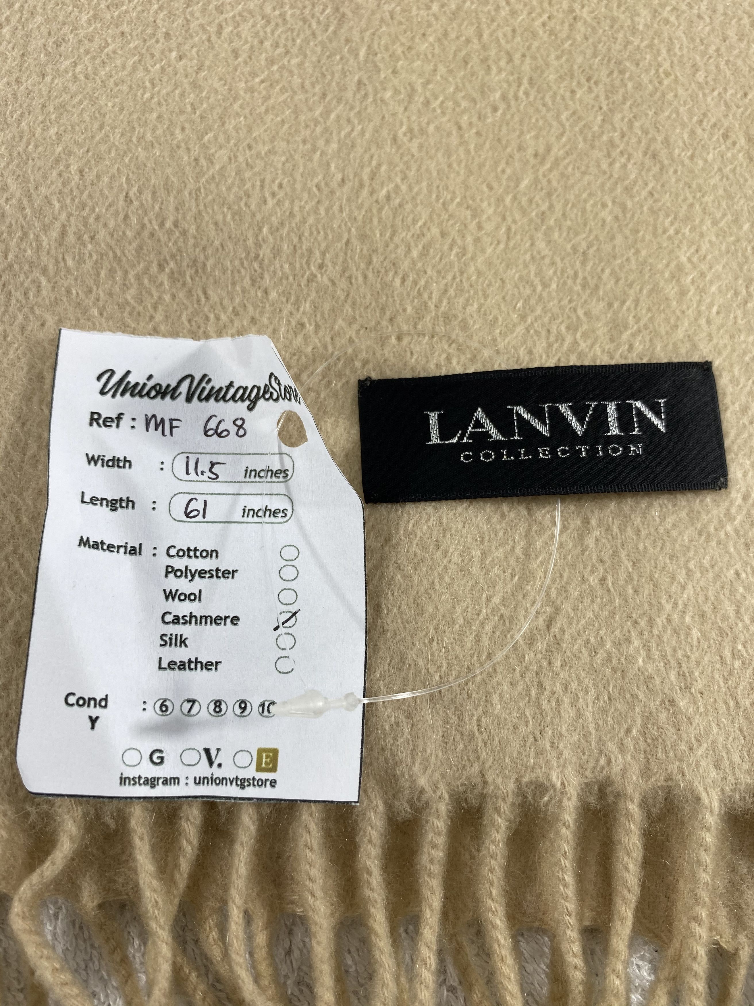 Lanvin Vintage Lanvin Scarf/Muffler/Neckwear MF668 Size ONE SIZE - 4 Thumbnail