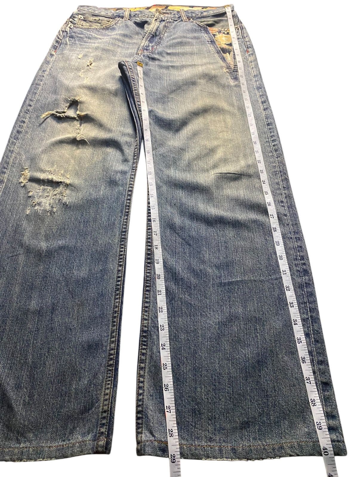 Japanese Brand Vintage Japanese Brand Embroidery Distressed Baggy Jeans Size US 32 / EU 48 - 15 Thumbnail