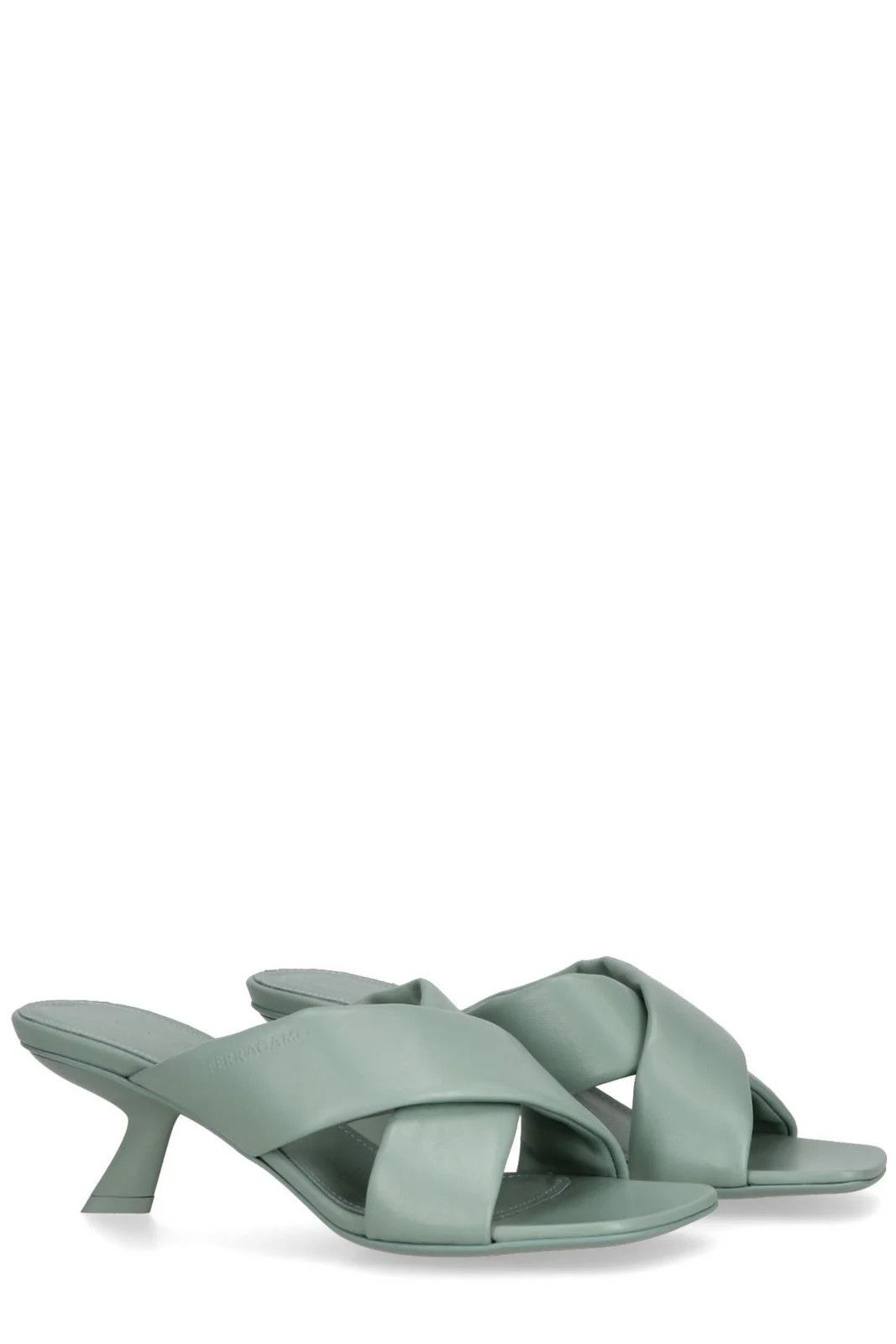 Salvatore Ferragamo o1s1rm0924 Aludra 55 Mules in Sage Green Size US 7.5 / IT 37.5 - 2 Thumbnail
