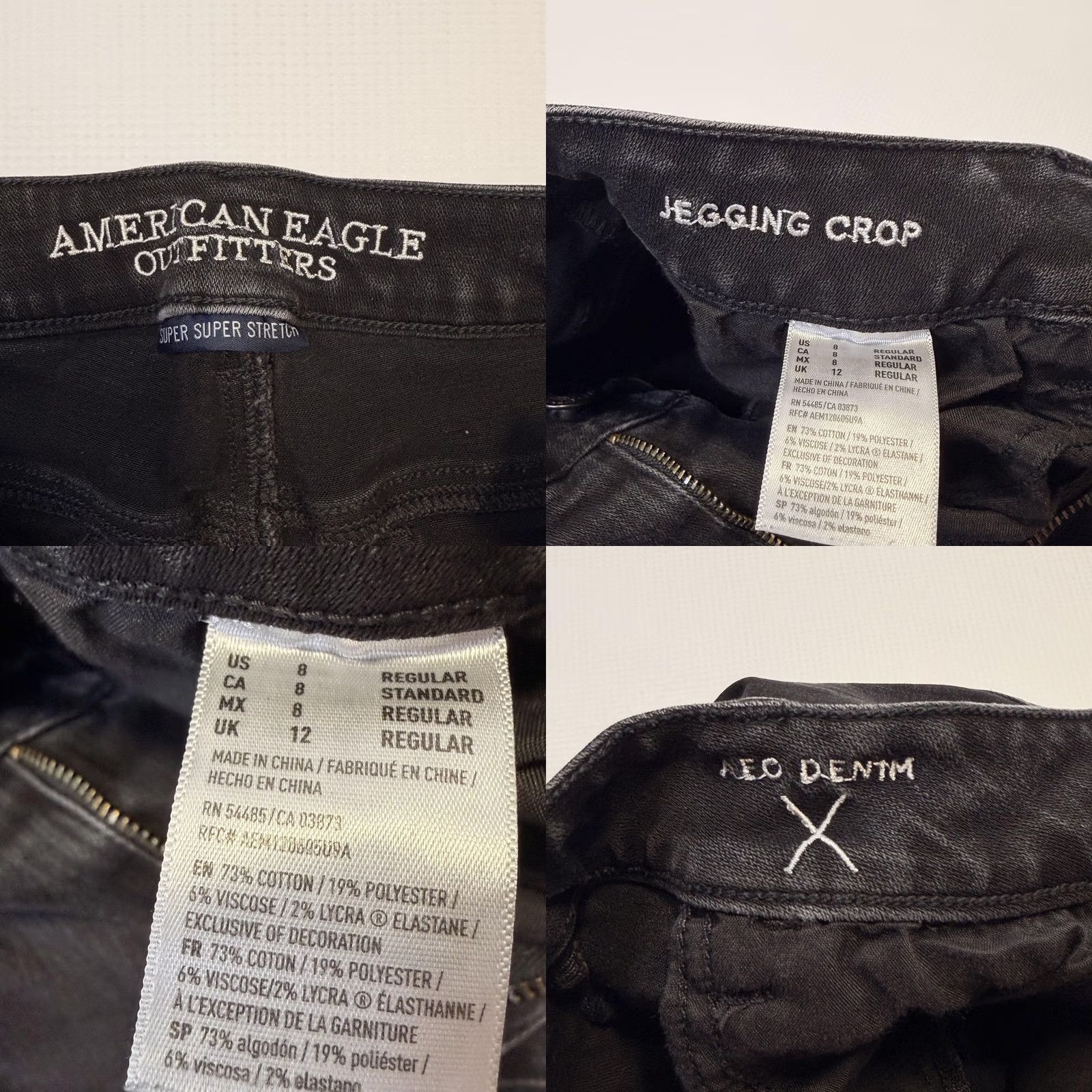 American Eagle Outfitters American Eagle Outfitters Jeans Womens 8 Black Jegging Crop Distressed Hem Stretch Belt Loops 5-Pocket Denim X Slim Size 30" / US 8 / IT 44 - 8 Thumbnail