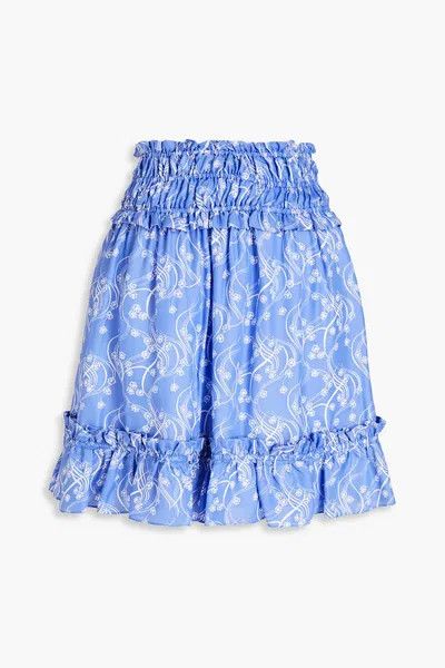 o1y1025 Mini Skirt in Blue/White