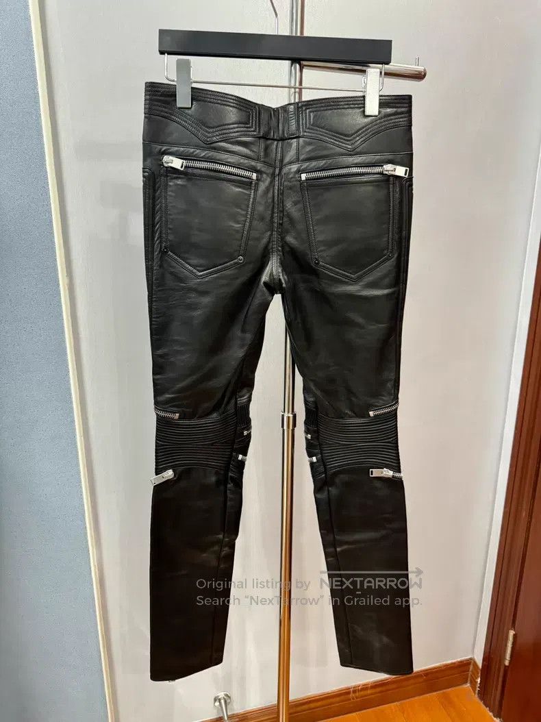 Saint Laurent Paris Saint Laurent Paris Black Leather Biker Pants Size US 30 / EU 46 - 2 Thumbnail