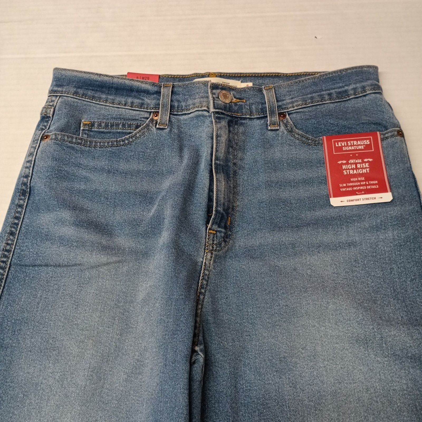Levi's Levi Strauss Women’s Straight Jeans 8 29x27 Blue High Rise Size 30" / US 8 / IT 44 - 4 Thumbnail