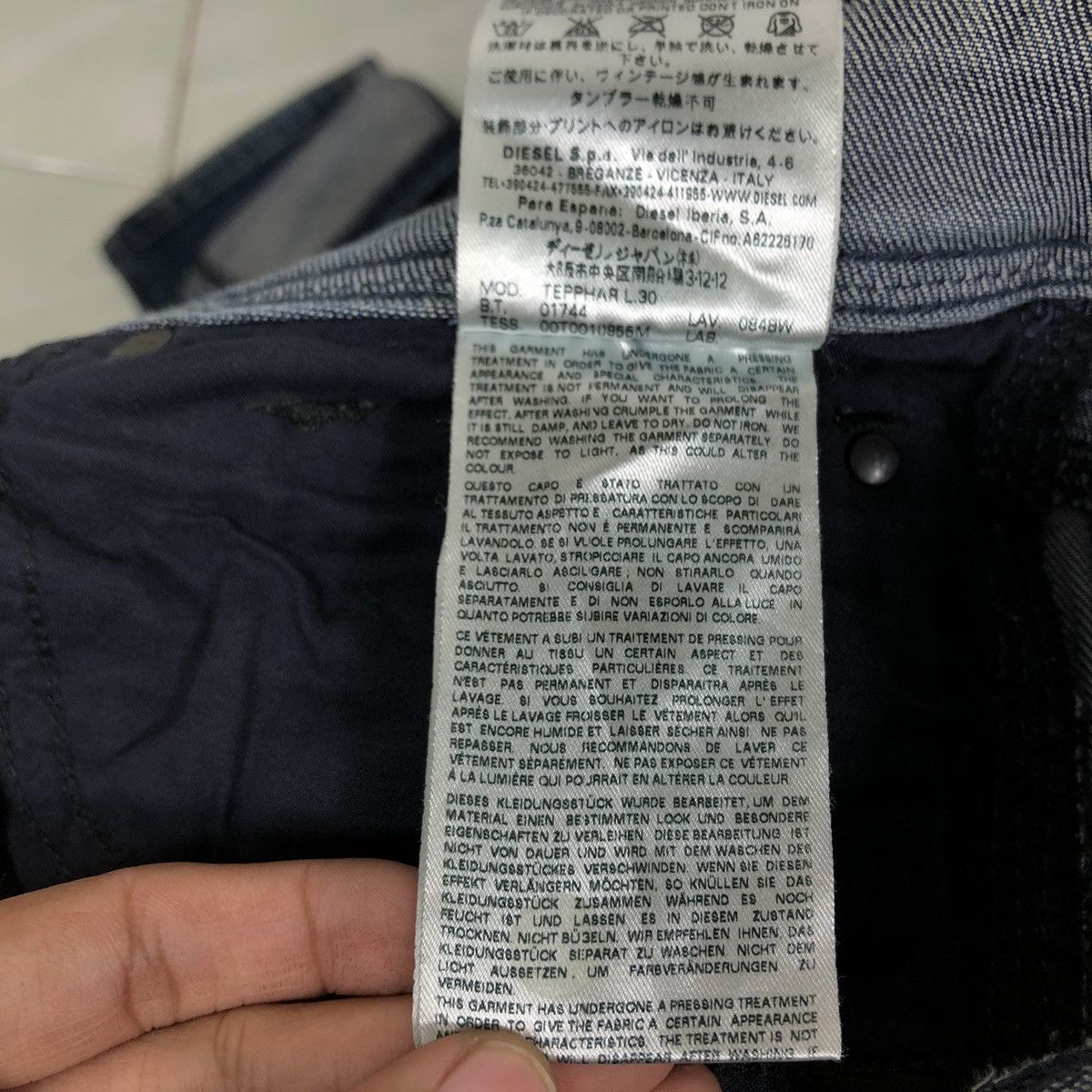 Diesel 🔥Vintage Slim Cut Denim Biker Wear Diesel Distressed Design Size US 30 / EU 46 - 23 Thumbnail