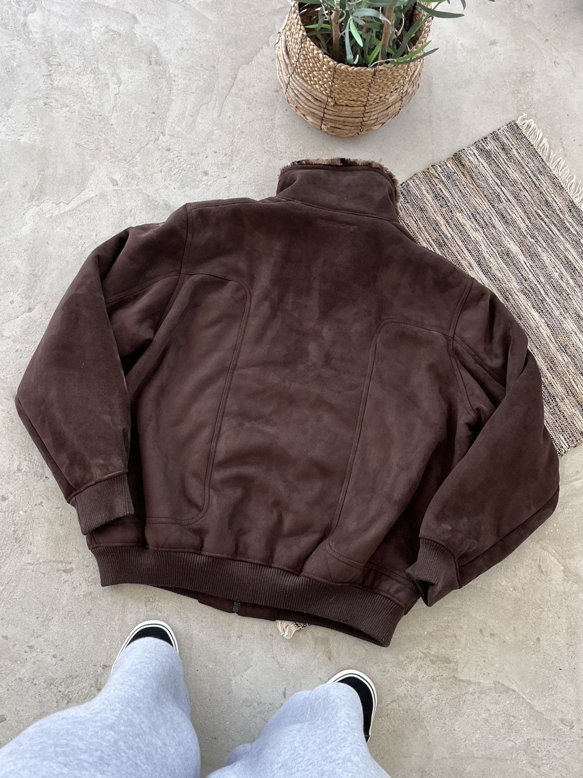 Sean John Sean John Shearling Coat Brown Jacket Faux Fur Suede Style Size US XXL / EU 58 / 5 - 12 Thumbnail