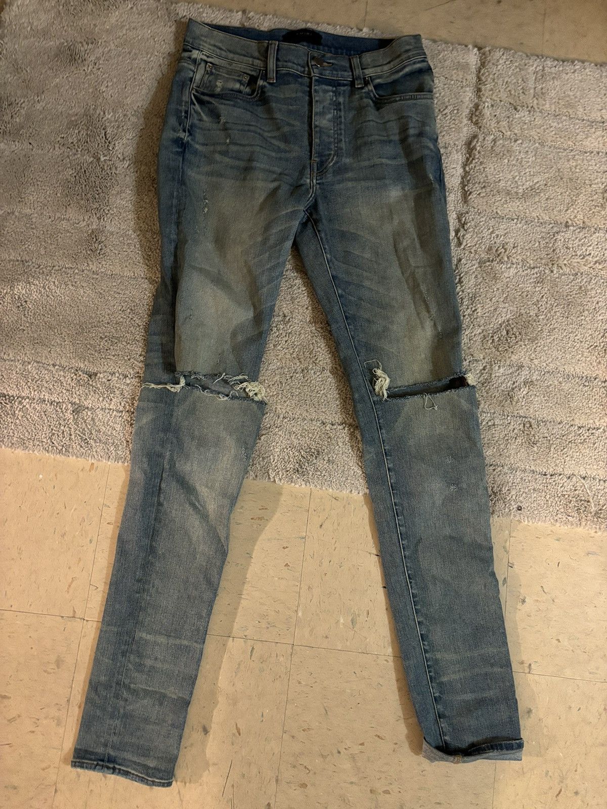 Amiri Mike Amiri Double Slash Distressed Jeans Size US 32 / EU 48 - 1 Thumbnail