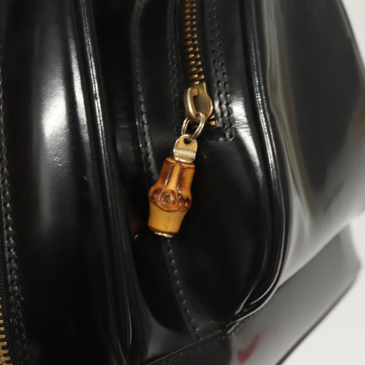 Gucci GUCCI Bamboo Shoulder Bag Enamel Black Gold 007 2113 007 Size ONE SIZE - 15 Thumbnail