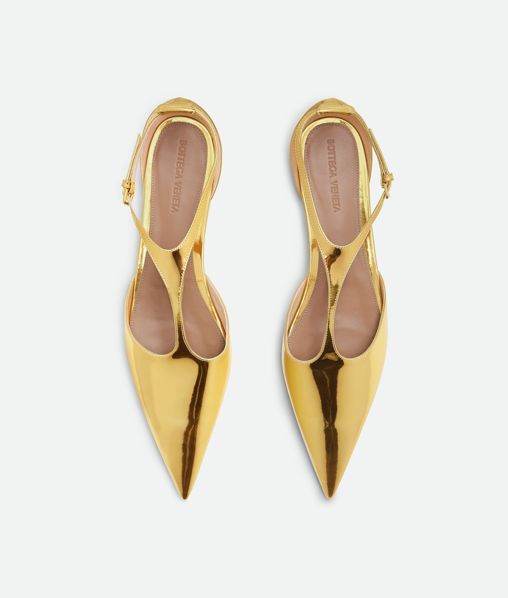 Bottega Veneta o1bcso1str0924 Rocket T-Bar Ballerina Flat in Gold Size US 11 / IT 41 - 4 Thumbnail