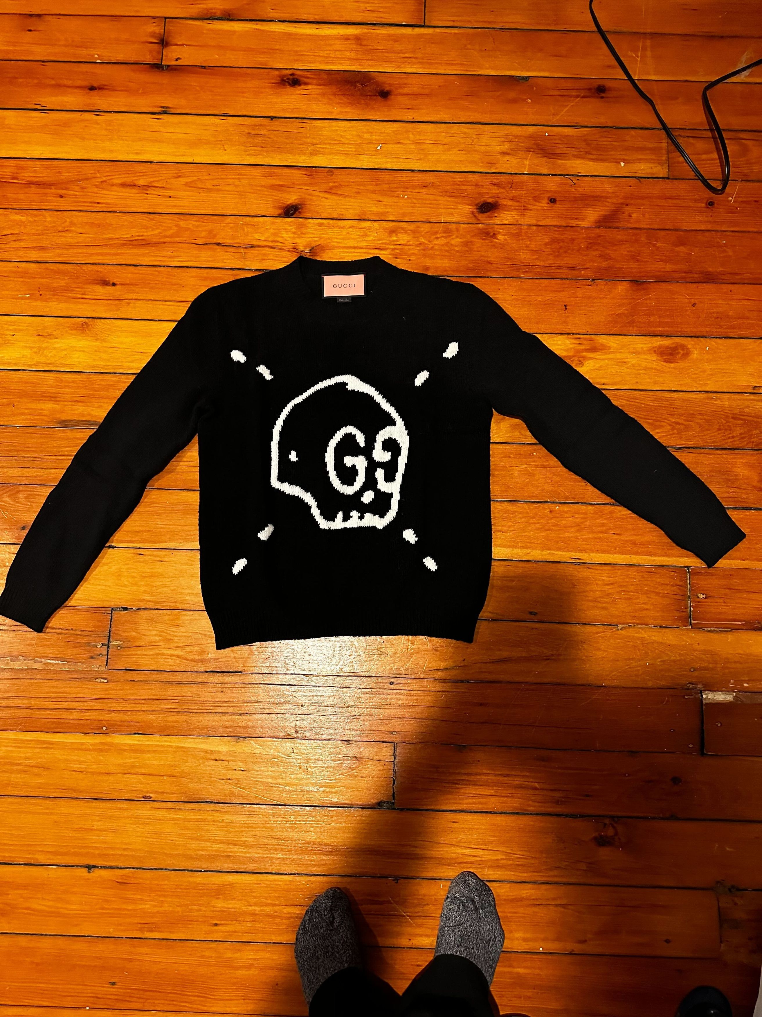 Gucci Gucci Ghost Knit Sweater in Black Merino Wool Size US S / EU 44-46 / 1 - 7 Thumbnail