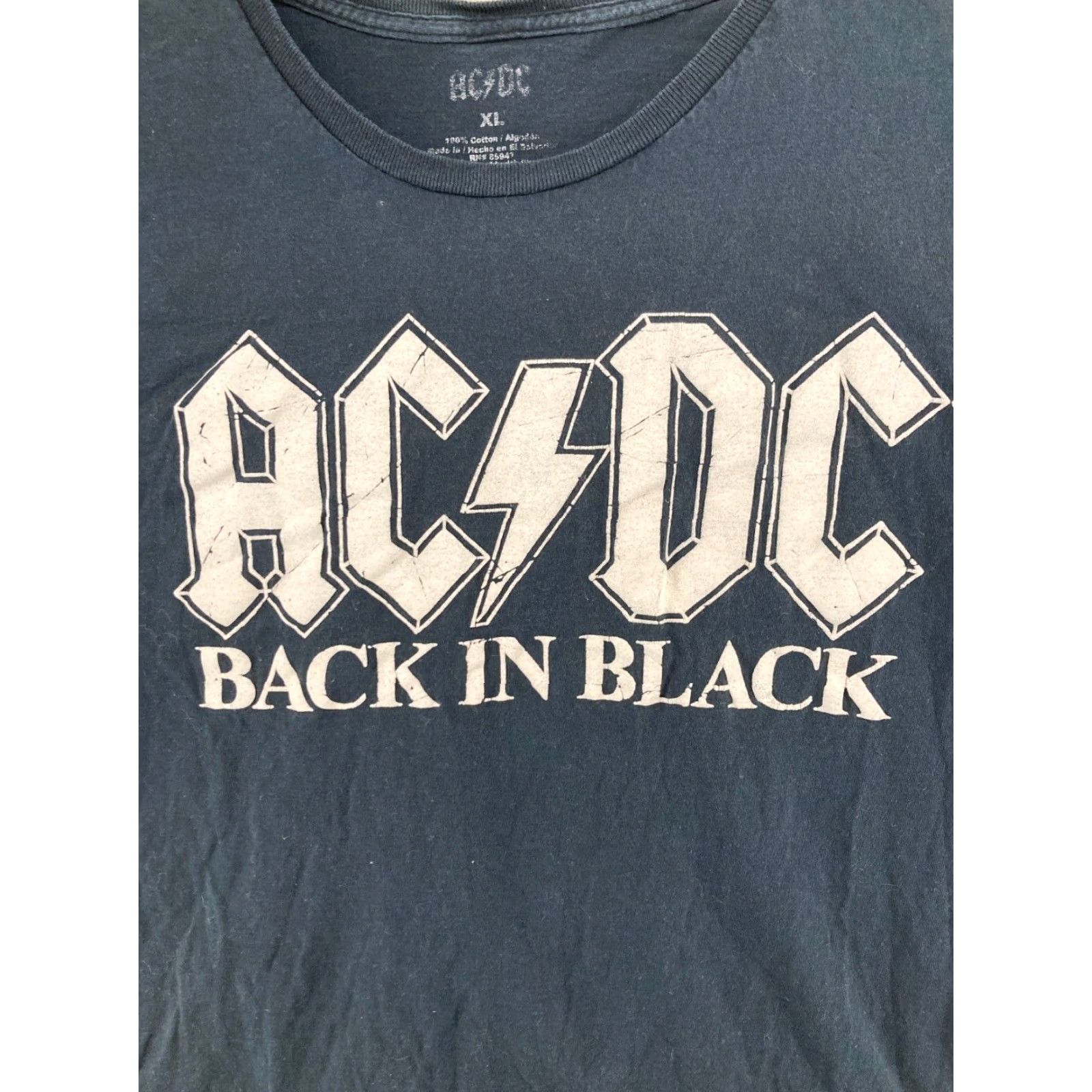 Logo 7 ACDC TShirt XL Black Logo Spellout Back In Black Shirt Mens XL Black Logo Band Music Rock Size US XL / EU 56 / 4 - 2 Thumbnail