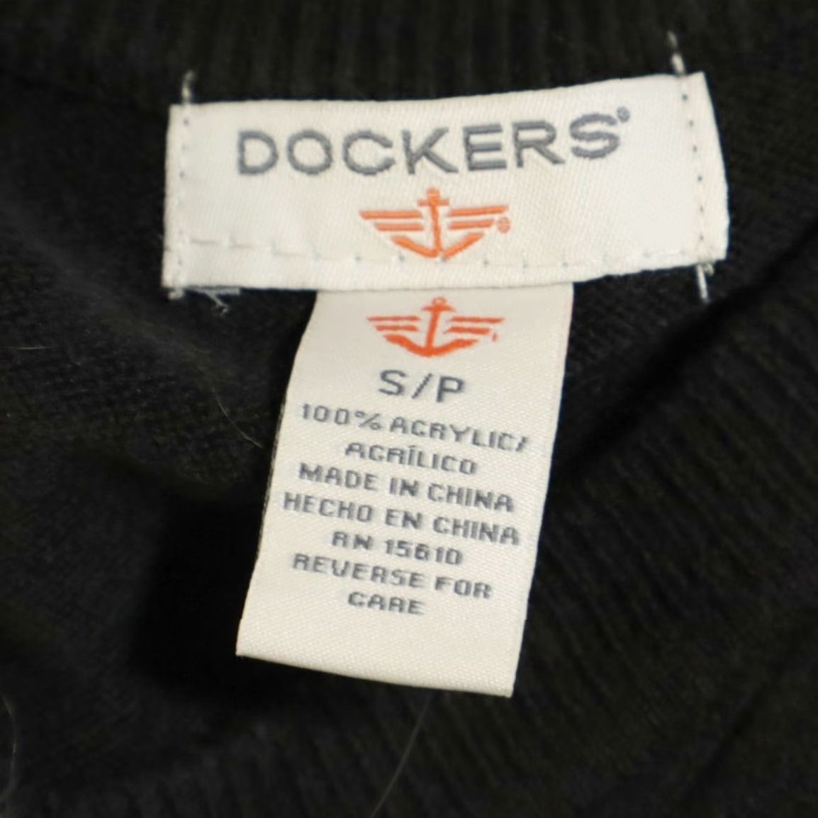 Dockers Dockers Cableknit Vest V-Neck Sweater Black Men's S Shirt Size US S / EU 44-46 / 1 - 5 Thumbnail